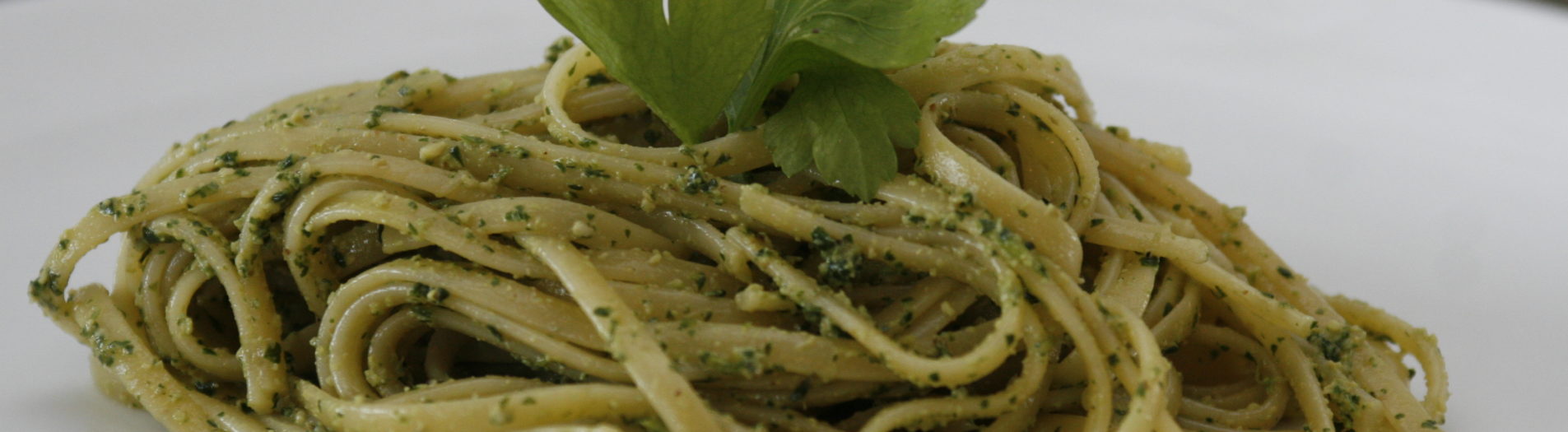 cilantro pesto with fettuccini